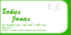 rokus jonas business card